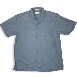 Cutter & Buck Blue Hawaiian Button Down Shirt Men’s M Camp Summer